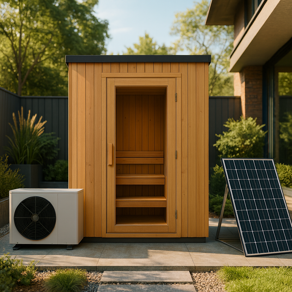 SolaceTherm Aurora Solar-Ready Outdoor Sauna Bundle