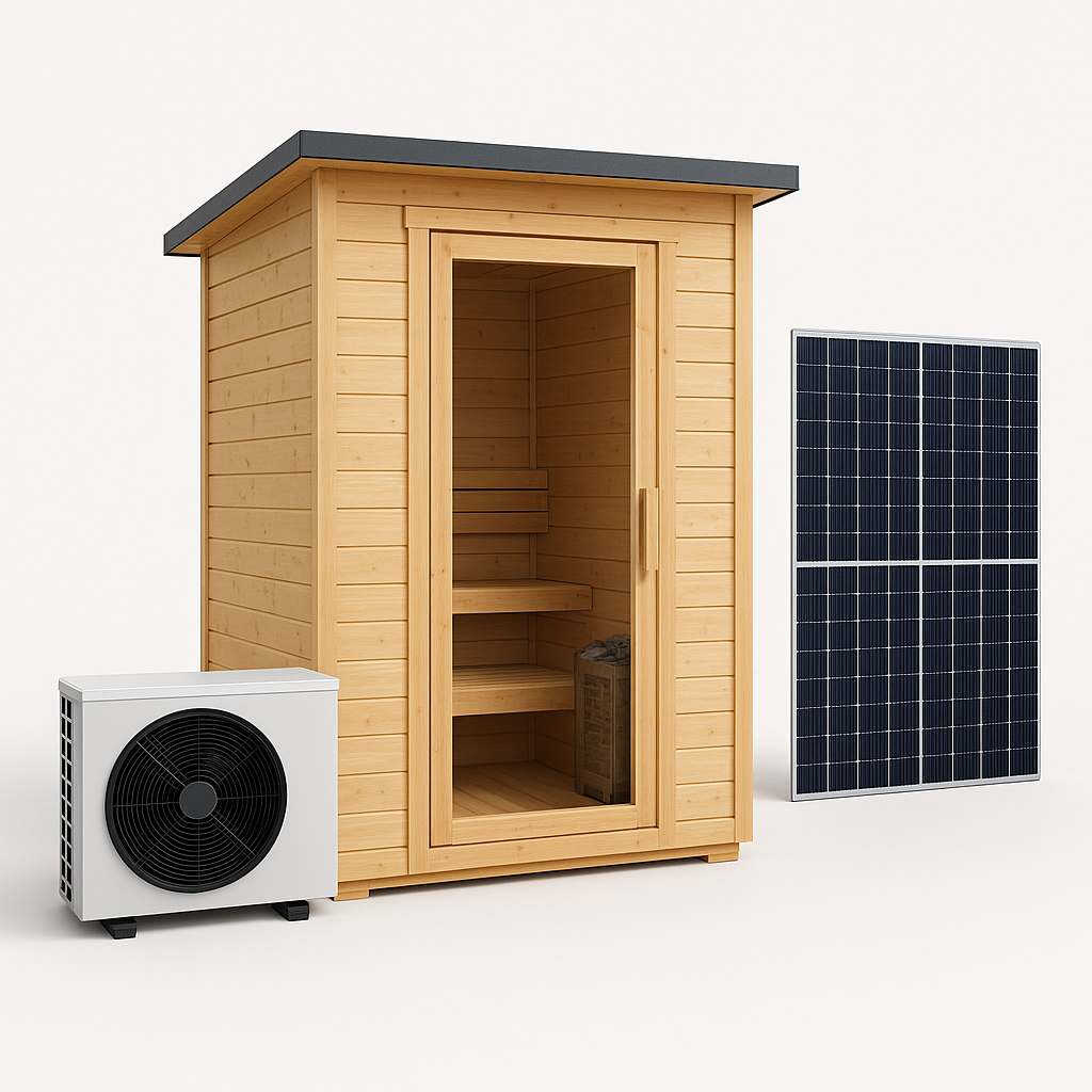 SolaceTherm Aurora Solar-Ready Outdoor Sauna Bundle